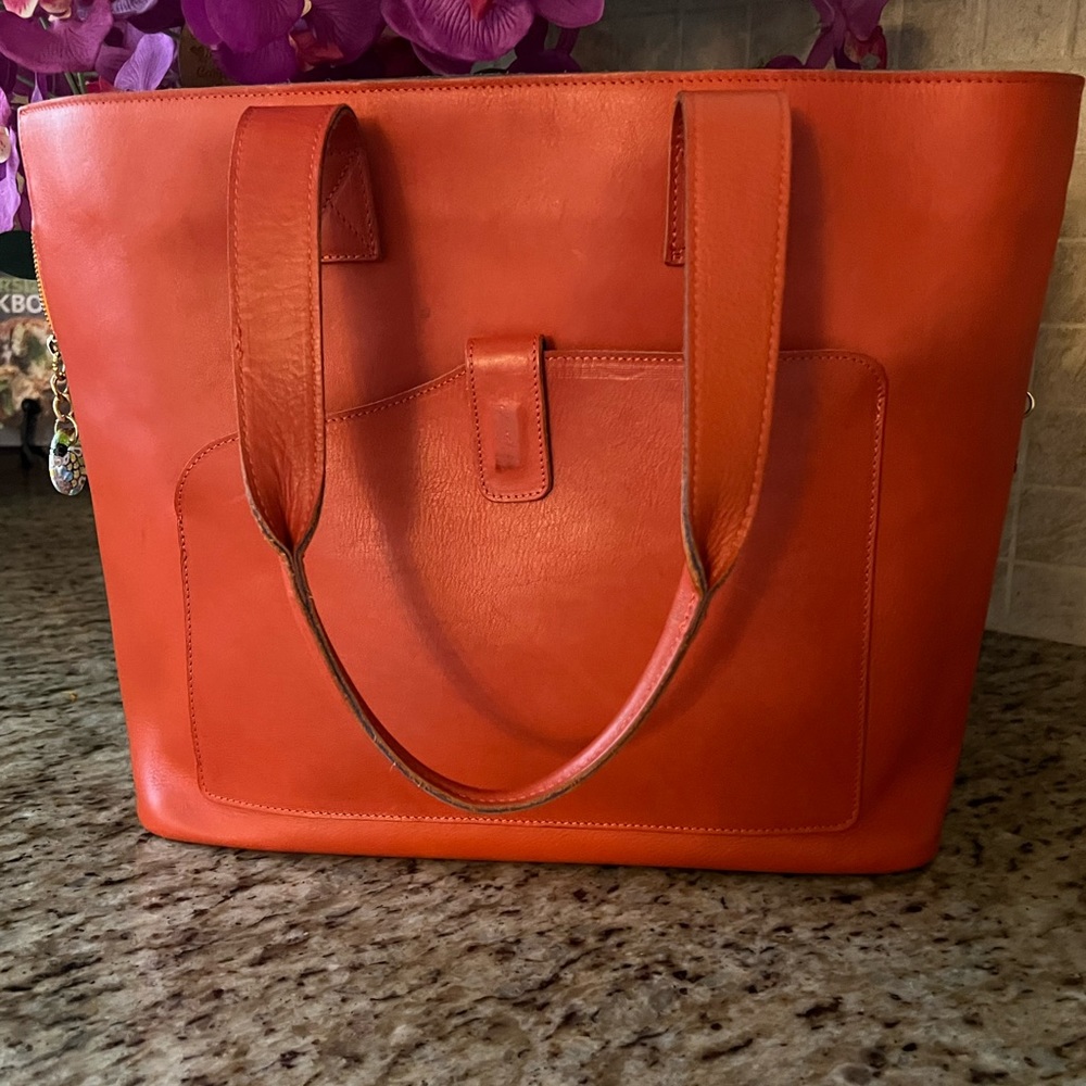 TERRIDA Solar Bag Tote Shopper Genuine Leather Made In Italy.!!